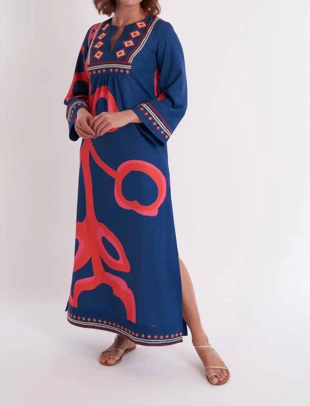 NEW CK BRADLEY crispell caftan dress in ocean fire